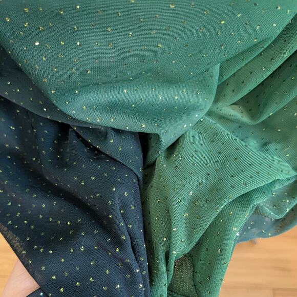 Vintage Nites Prom Dress Maxi Gown 14 Green Ombre Y2K Fairy Rhinestone Glam - Picture 4 of 12